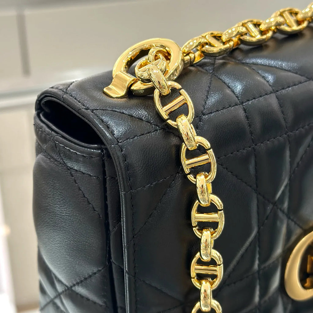CD Caro 20 Cannage Chain Shoulder Bag Black 135379