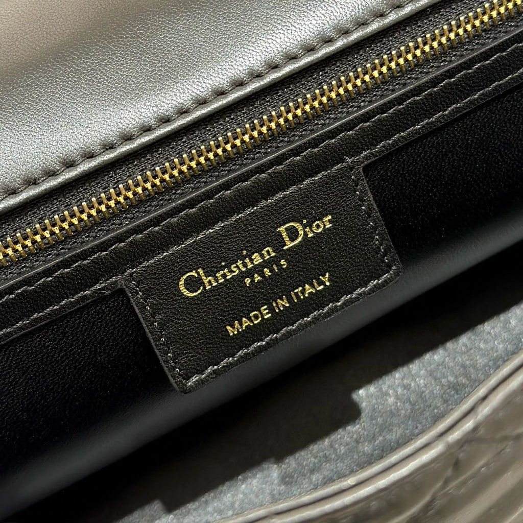 CD Caro Medium Lambskin Flap Shoulder Bag Black 135391