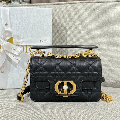 CD Jolie Cannage Mini Flap Shoulder Bag Black