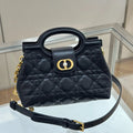CD Julie Cannage Lambskin Mini Handbag Black 135340
