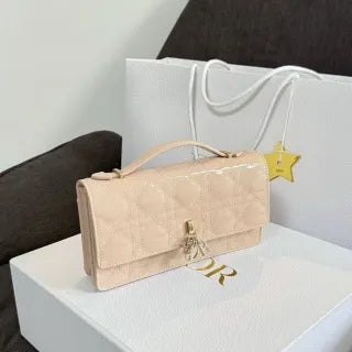 CD Pearl WOC Lacquer Powder Chain Shoulder Bag