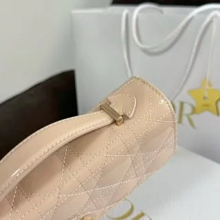 CD Pearl WOC Lacquer Powder Chain Shoulder Bag