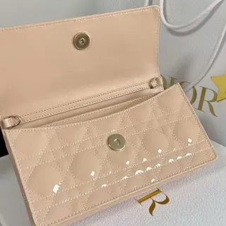 CD Pearl WOC Lacquer Powder Chain Shoulder Bag