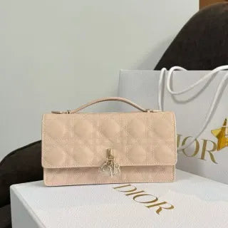CD Pearl WOC Lacquer Powder Chain Shoulder Bag