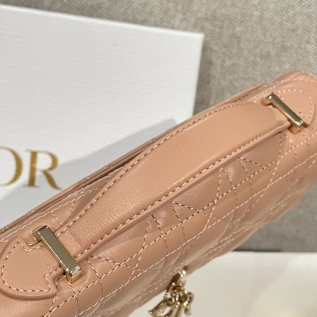 CD Pearl WOC Milk Tea Chain Crossbody Bag