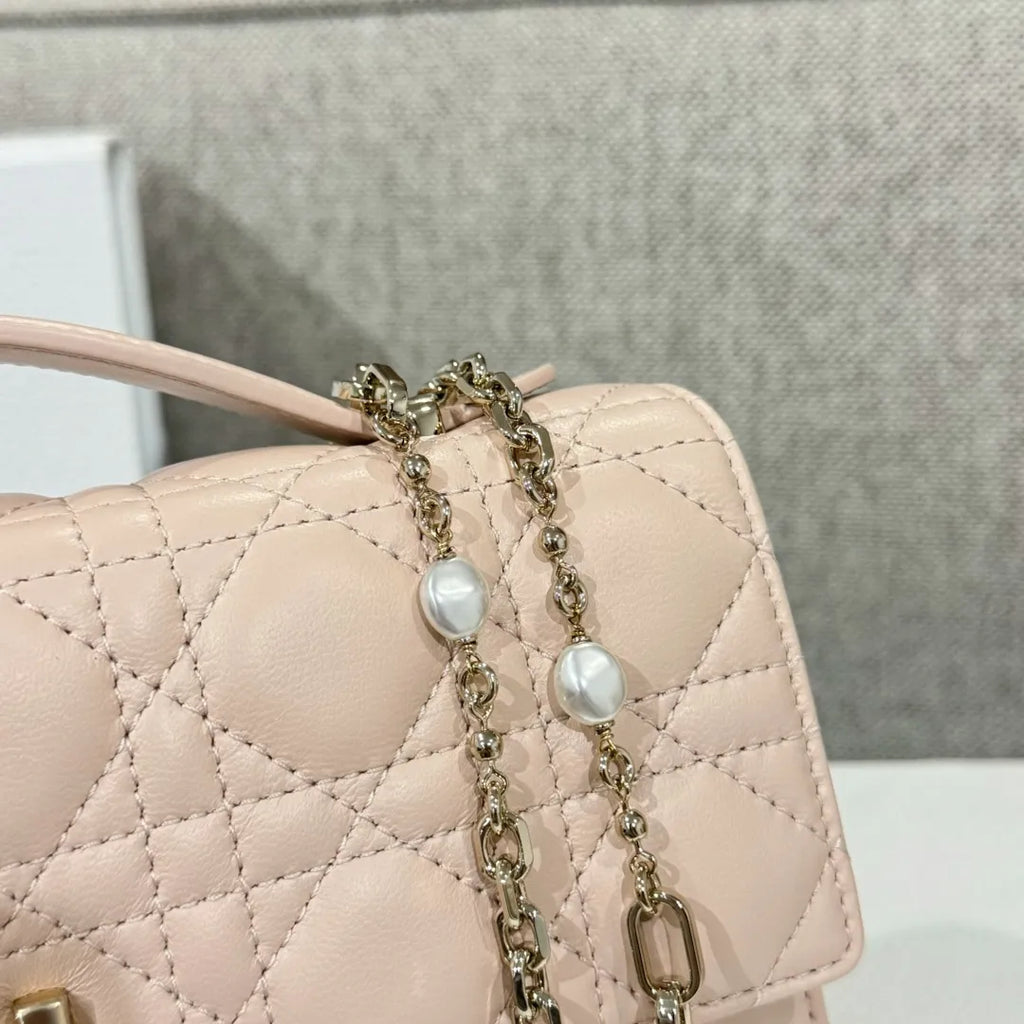 CD Pearl WOC Rouge Pink Chain Shoulder Bag 135439