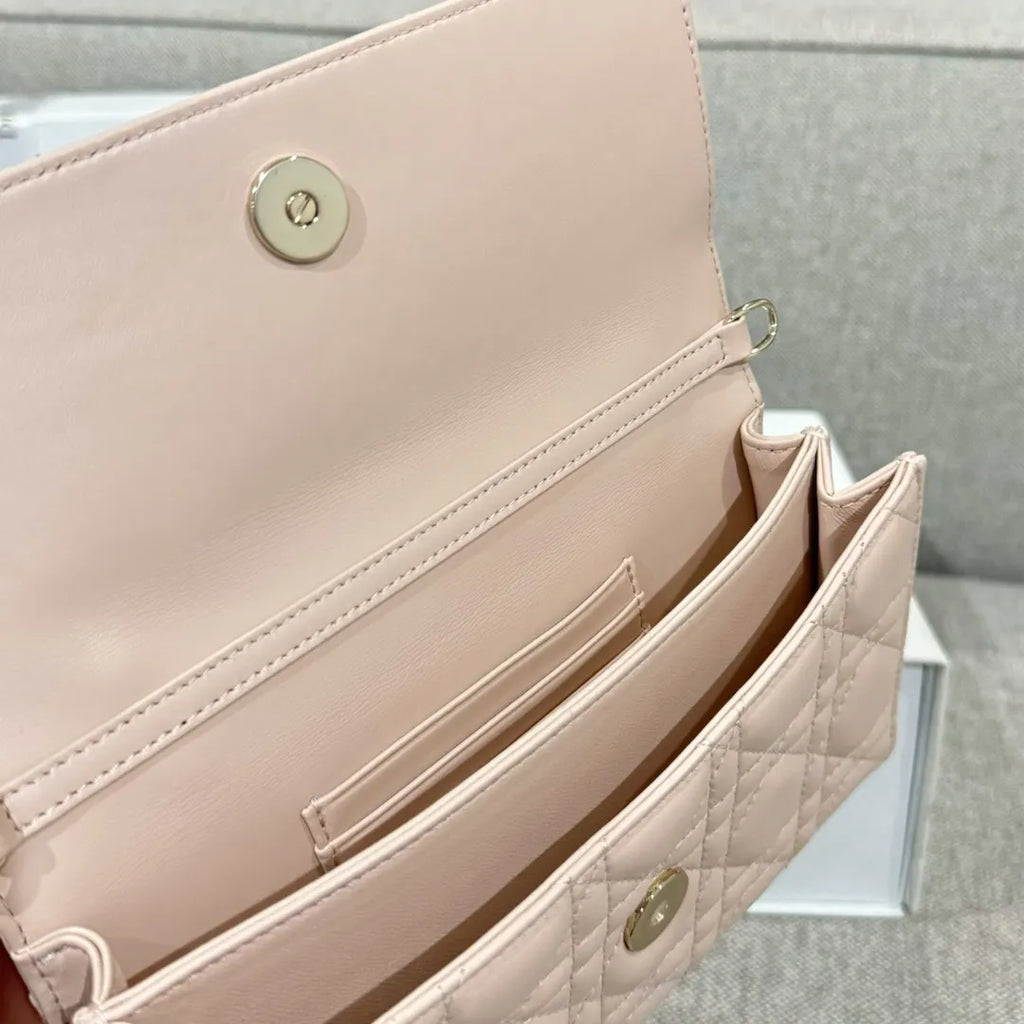 CD Pearl WOC Rouge Pink Chain Shoulder Bag 135439