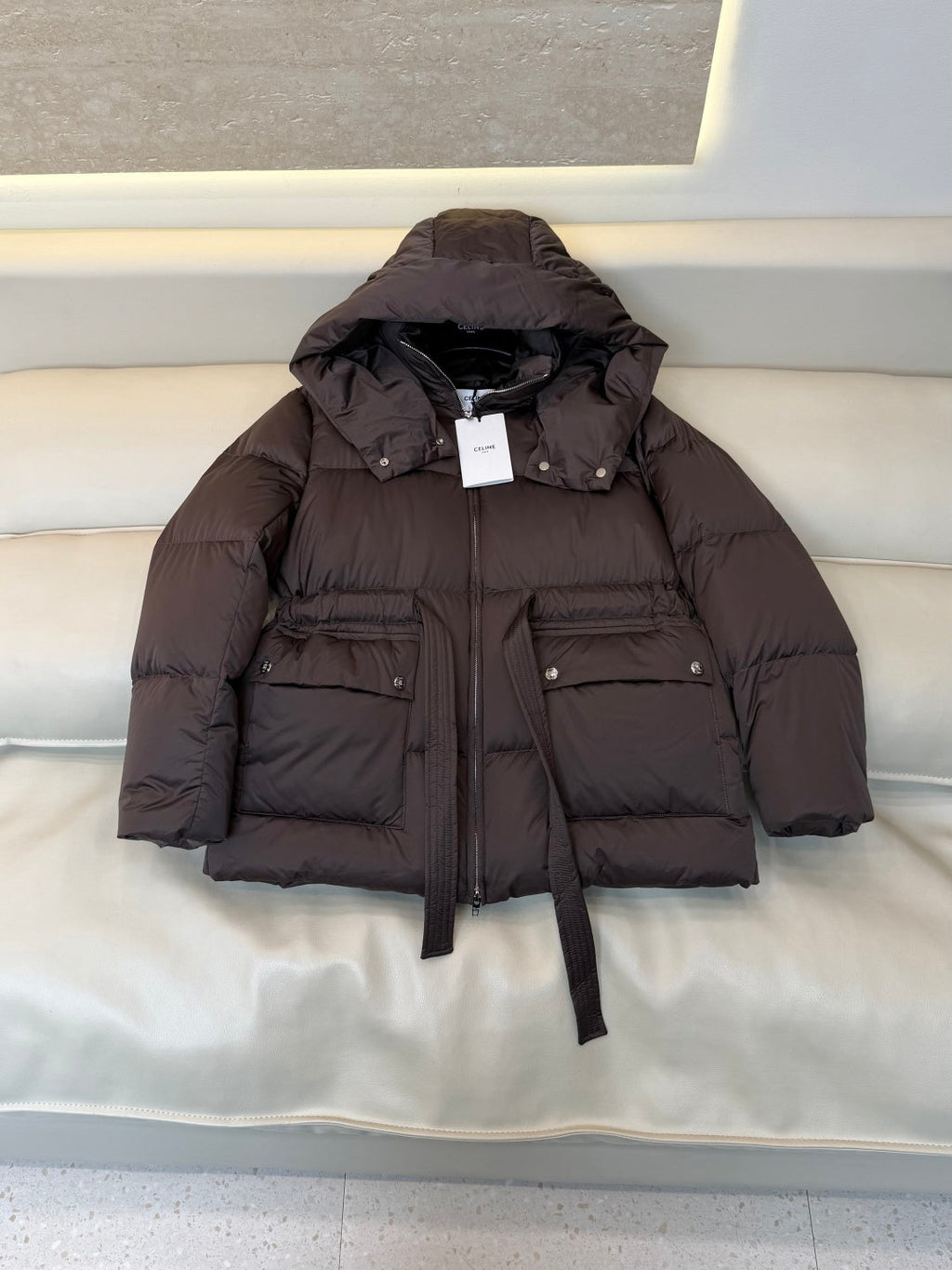 Celine Women's Goose Down Hooded Jacket