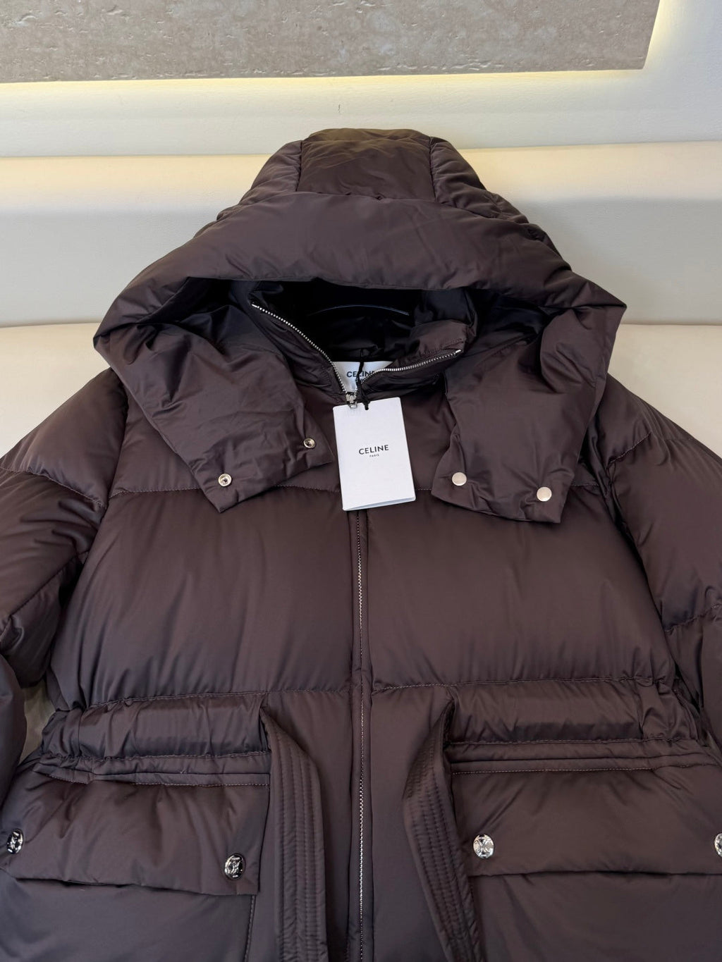 Celine Women's Goose Down Hooded Jacket