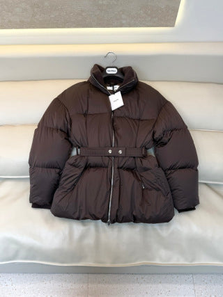 Celine Women's White Goose Down Belted Jacket