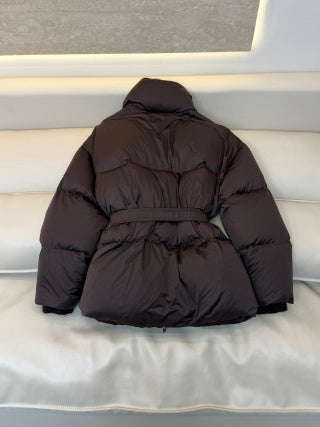 Celine Women's White Goose Down Belted Jacket