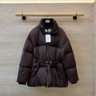 Celine Women's White Goose Down Belted Jacket