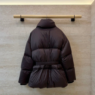 Celine Women's White Goose Down Belted Jacket