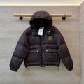Celine Women's White Goose Down Hooded Jacket