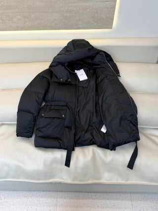 Celine Women's White Goose Down Hooded Jacket