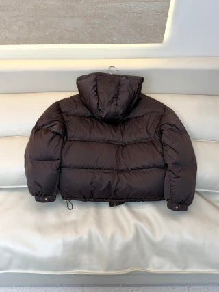 Celine Women's White Goose Down Hooded Jacket
