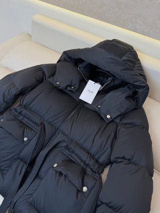 Celine Women's White Goose Down Hooded Jacket