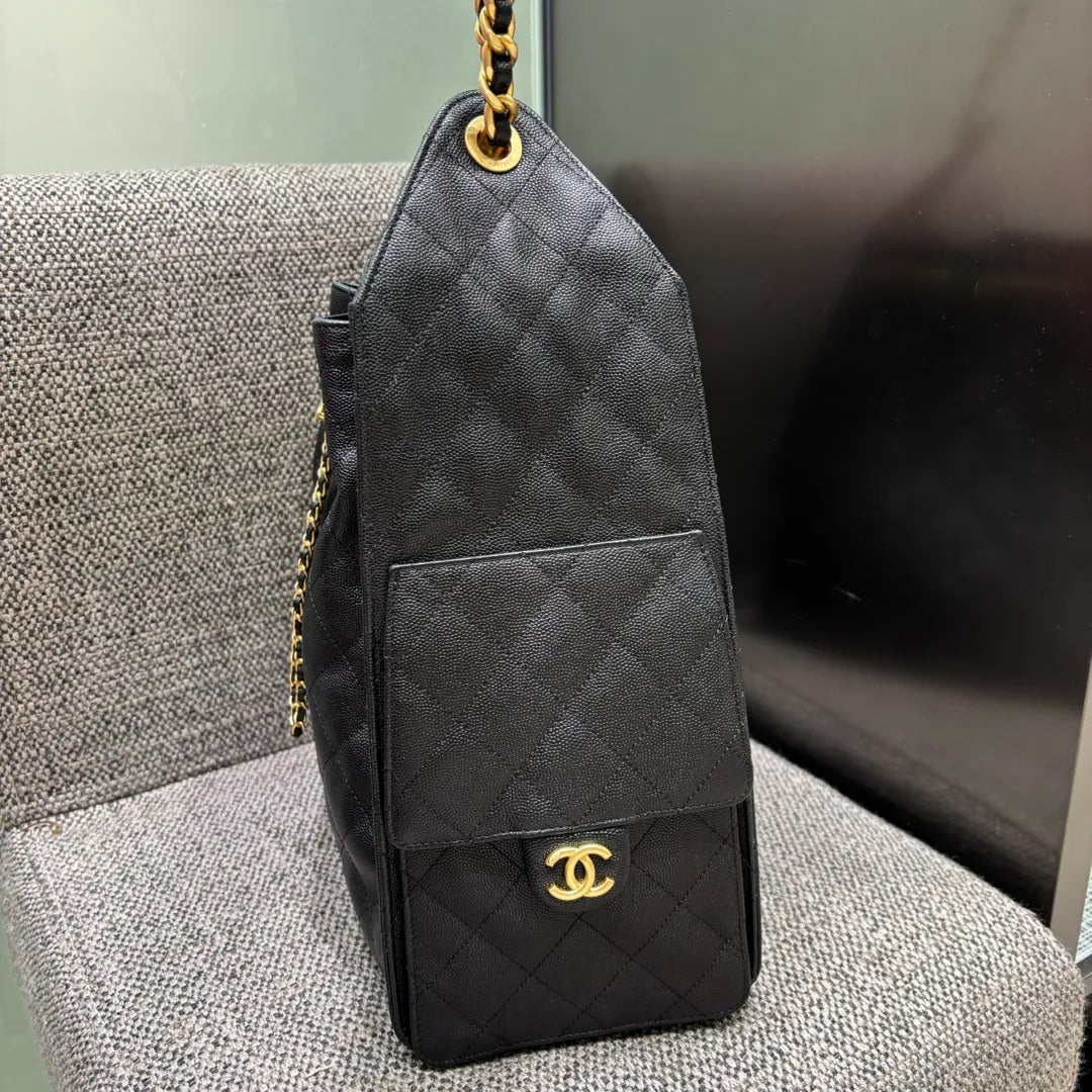 Ch@nel 25C Runway Chain Hippie Hobo Shoulder Bag 139877