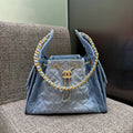 Ch@nel 25C Runway Denim Hippie Hobo Bag 139891