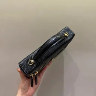 Ch@nel 26A Lizard Print LP Lunchbox Crossbody Bag 140041