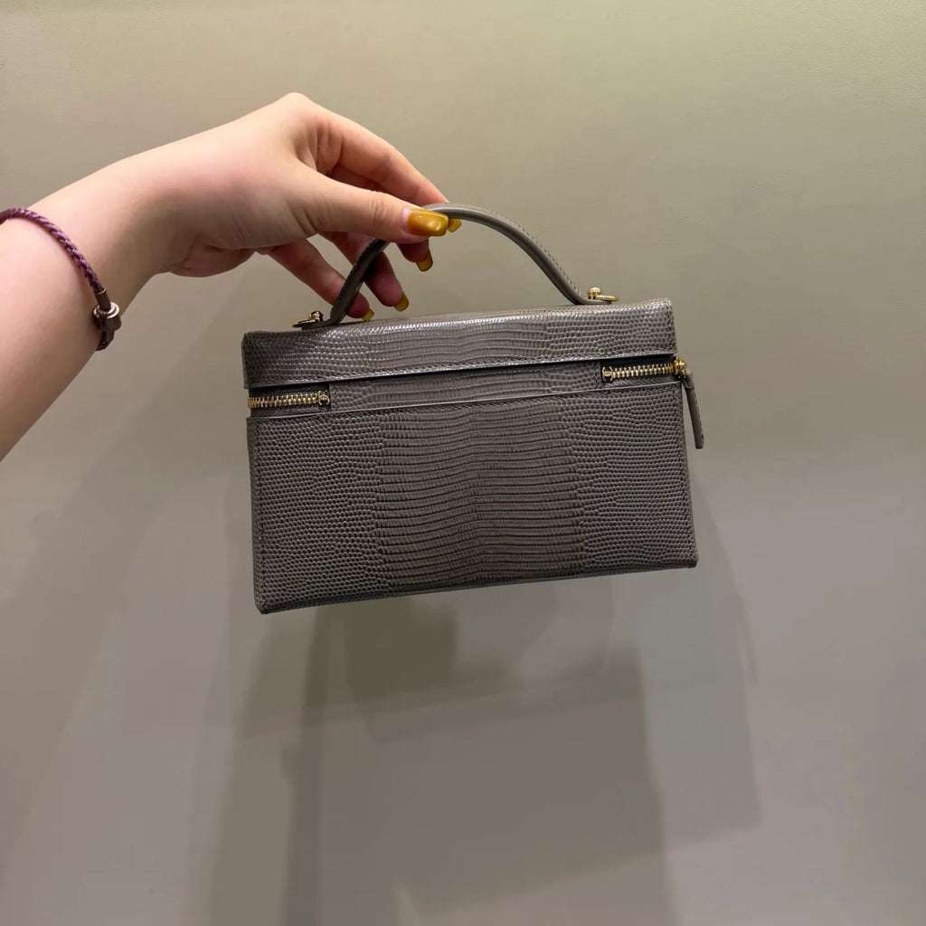 Ch@nel 26A Lizard Print LP Lunchbox Crossbody Bag 140043