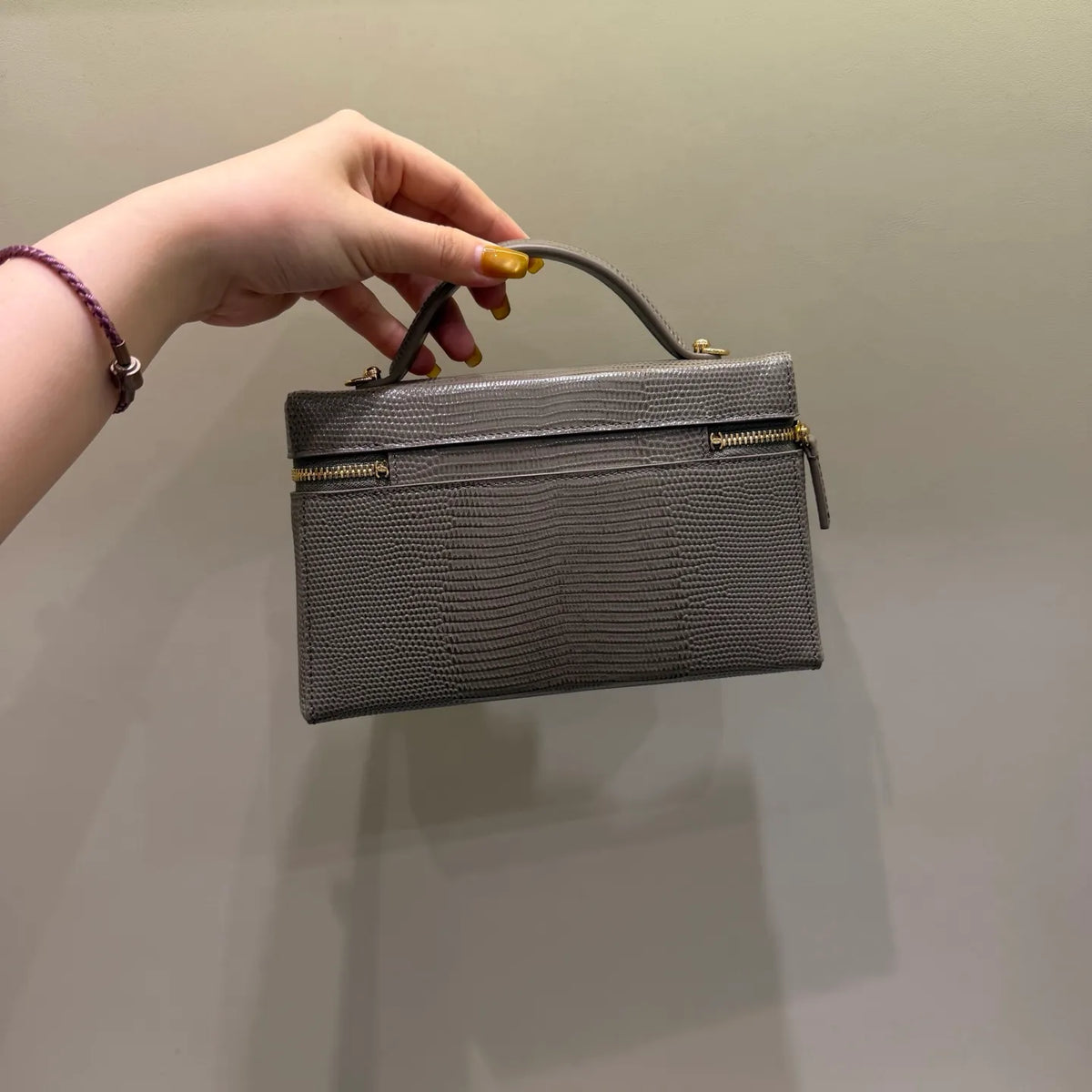 Ch@nel 26A Lizard Print LP Lunchbox Crossbody Bag 140043