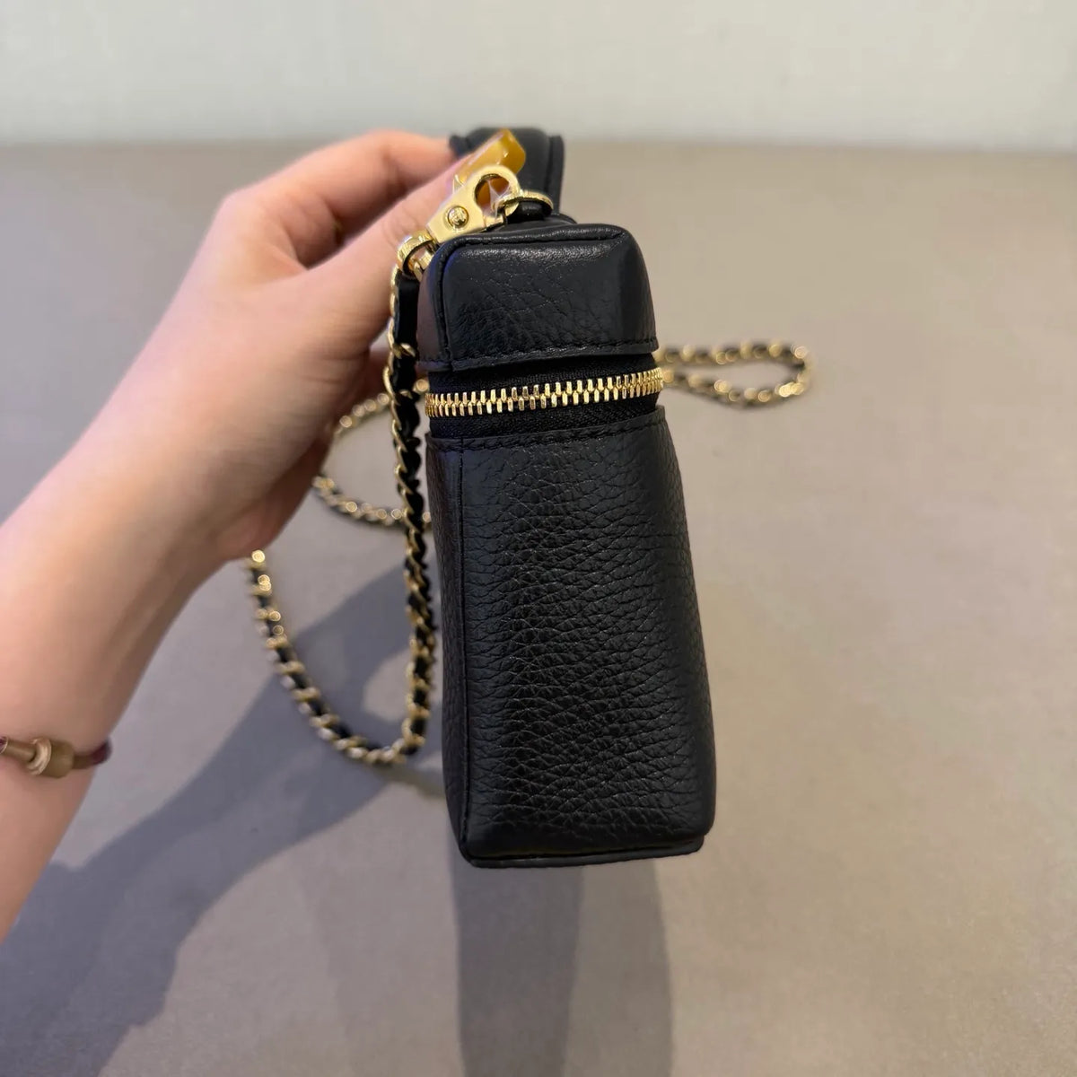 Ch@nel 26A LP Grained Leather Crossbody Bag