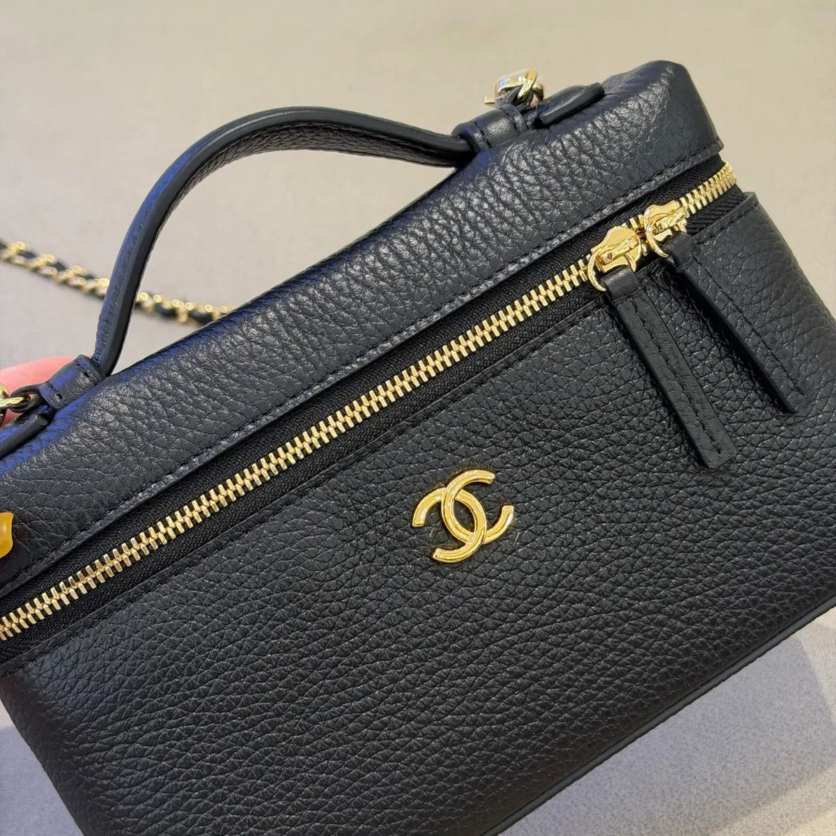Ch@nel 26A LP Grained Leather Crossbody Bag