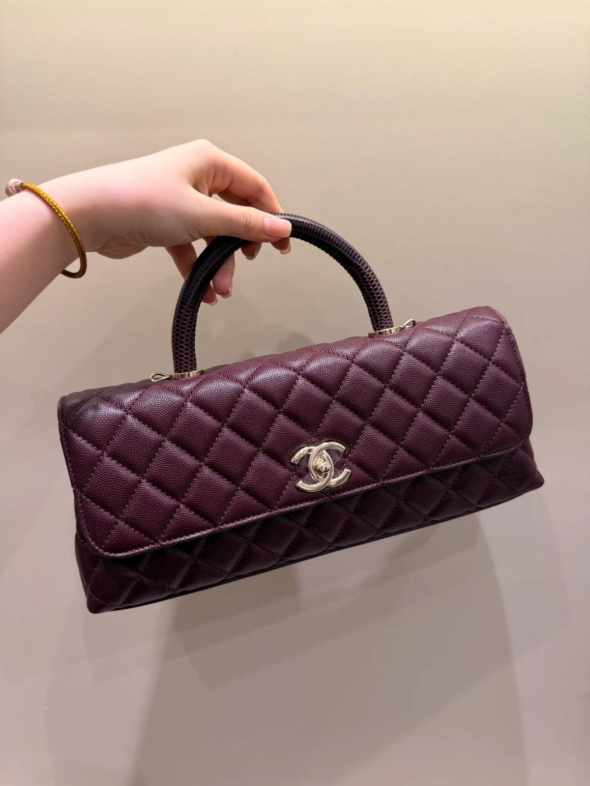 Ch@nel 26J Horizontal Coco Handle Shoulder Bag Caviar