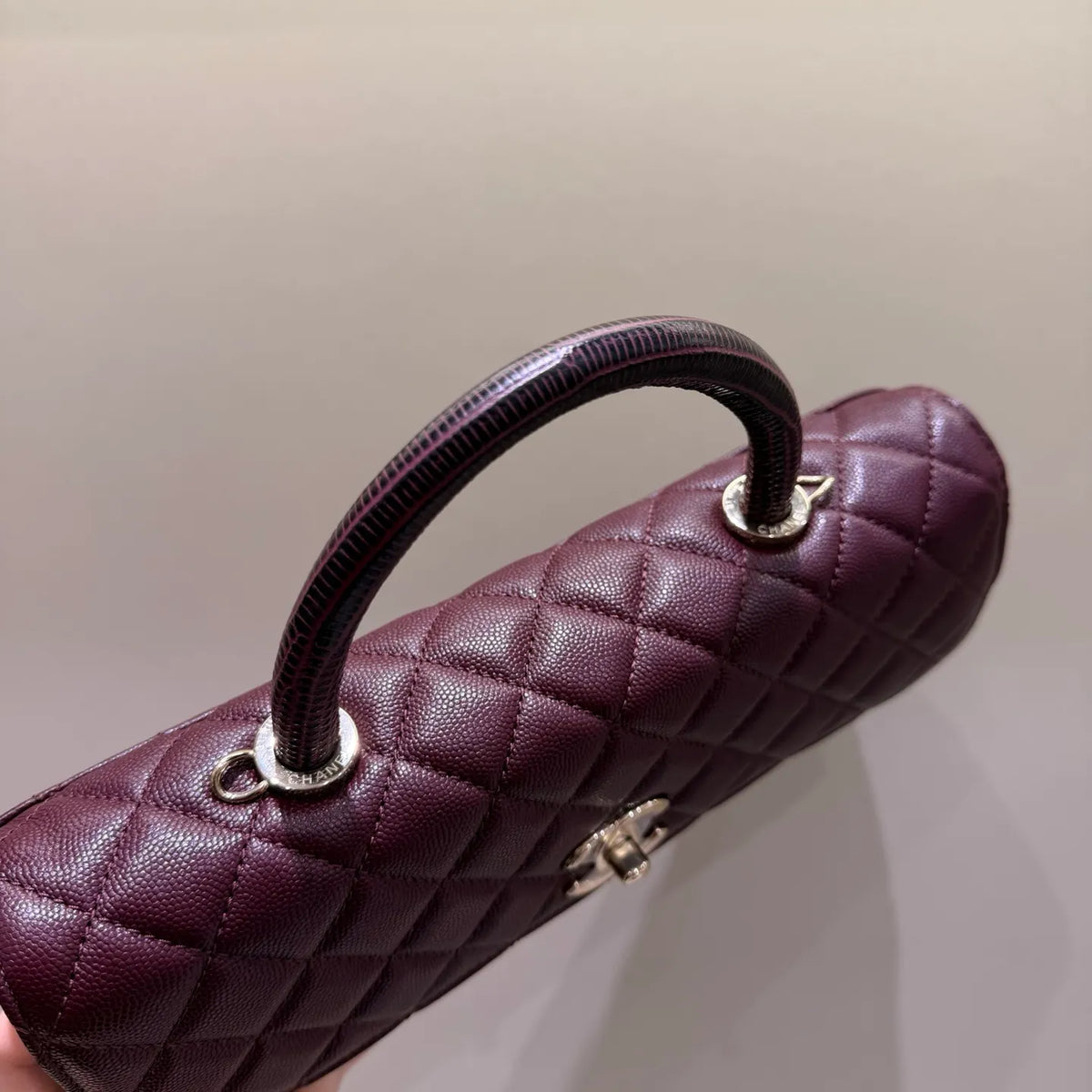 Ch@nel 26J Horizontal Coco Handle Shoulder Bag Caviar