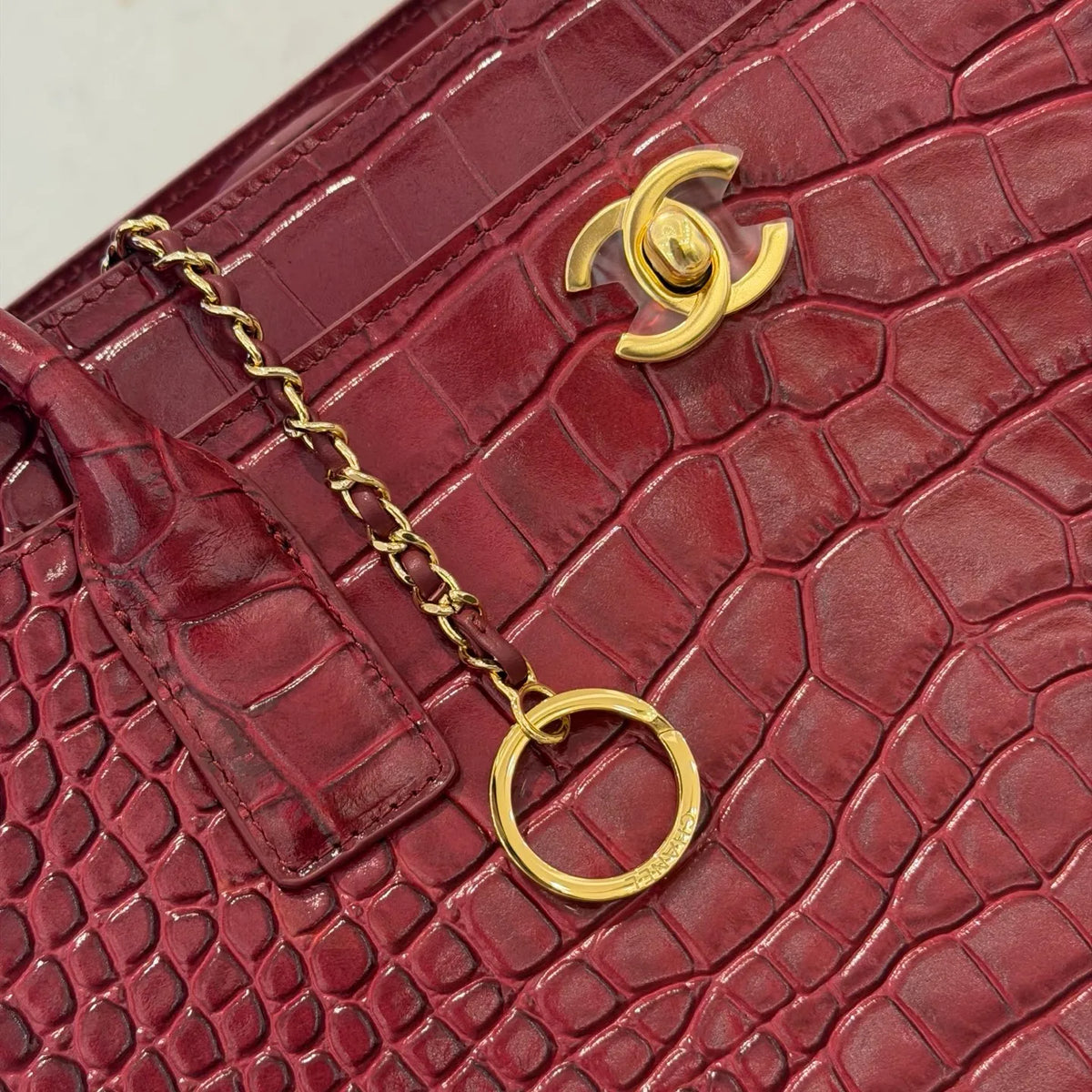 Ch@nel 26S Crocodile Embossed Leather Tote Bag 140021