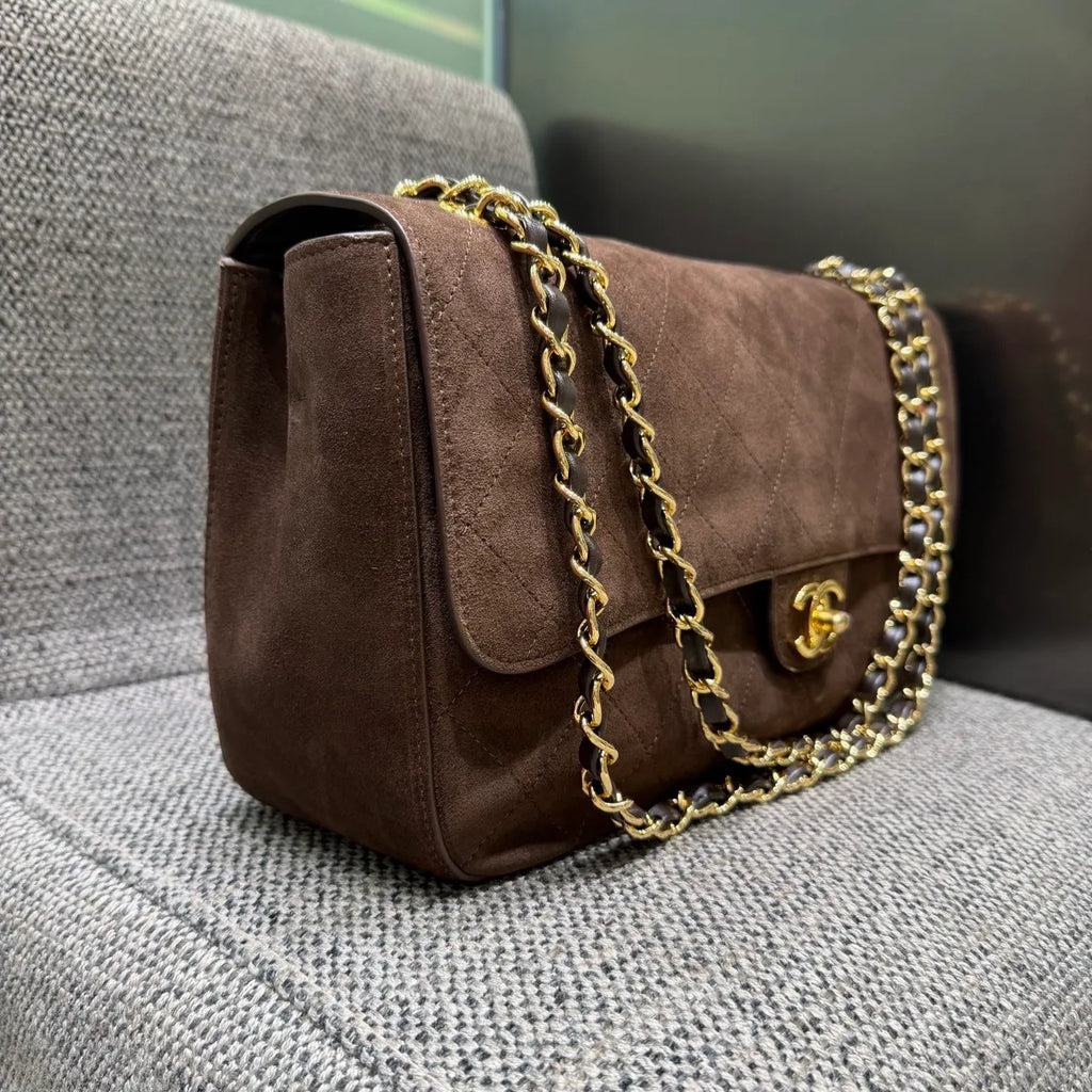 Ch@nel 26S Maxi Flap Suede Shoulder Bag 140066