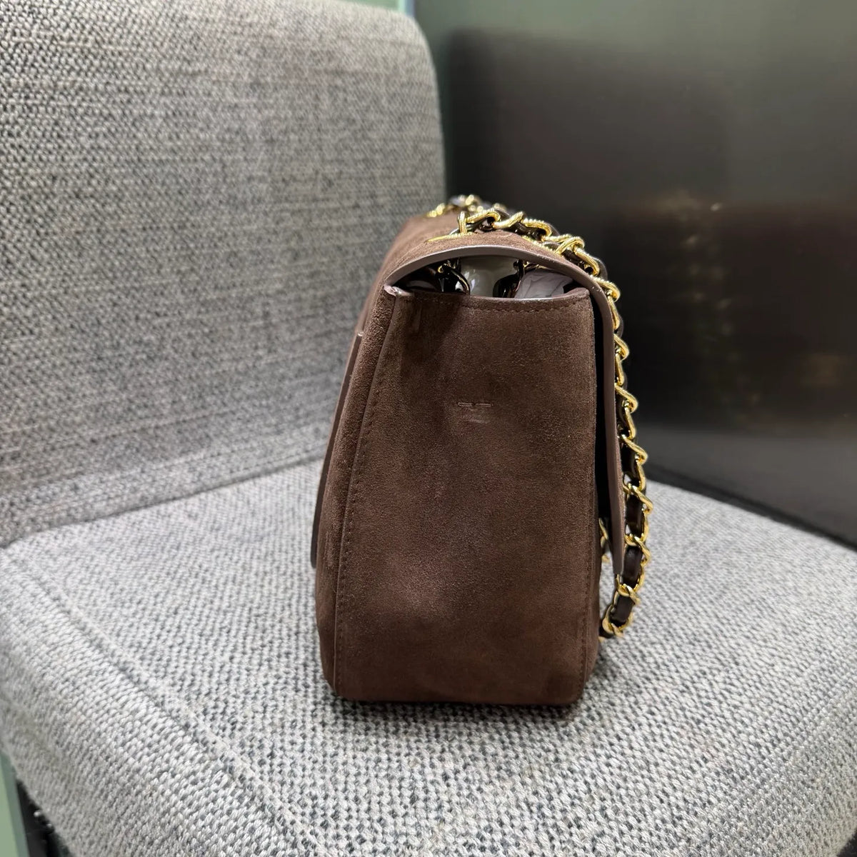 Ch@nel 26S Maxi Flap Suede Shoulder Bag 140066