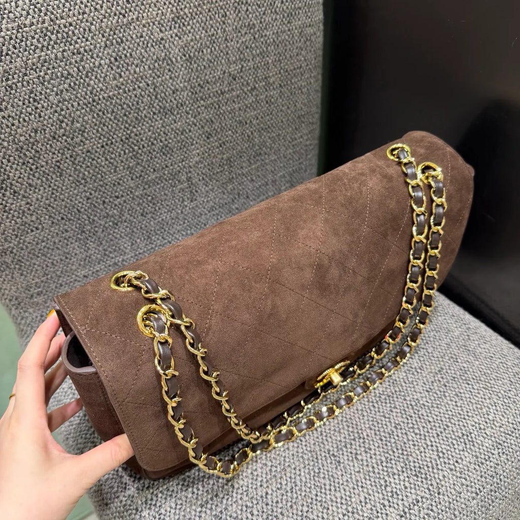 Ch@nel 26S Maxi Flap Suede Shoulder Bag 140066