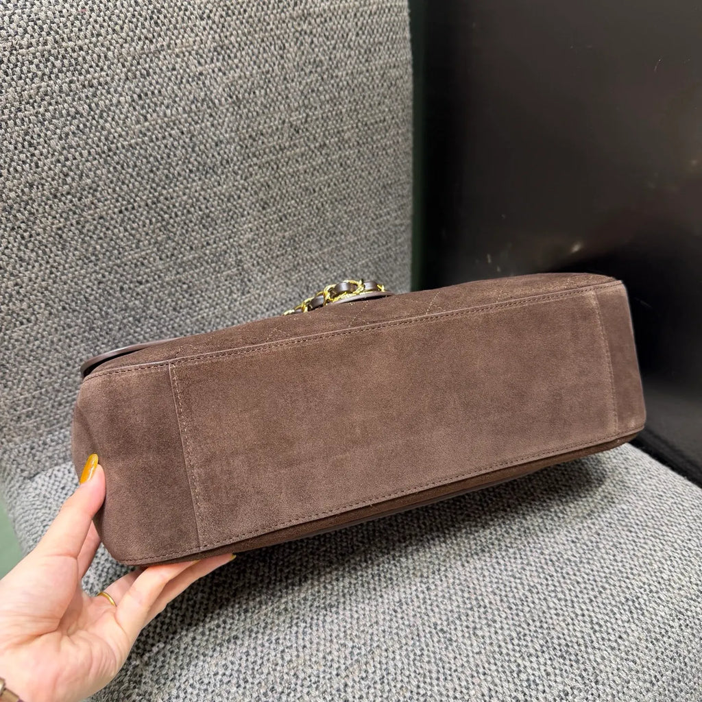 Ch@nel 26S Maxi Flap Suede Shoulder Bag 140066