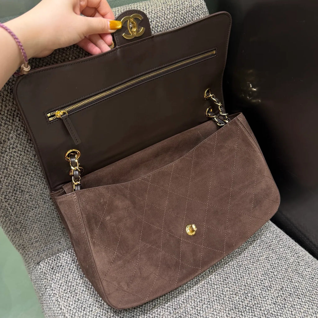 Ch@nel 26S Maxi Flap Suede Shoulder Bag 140066