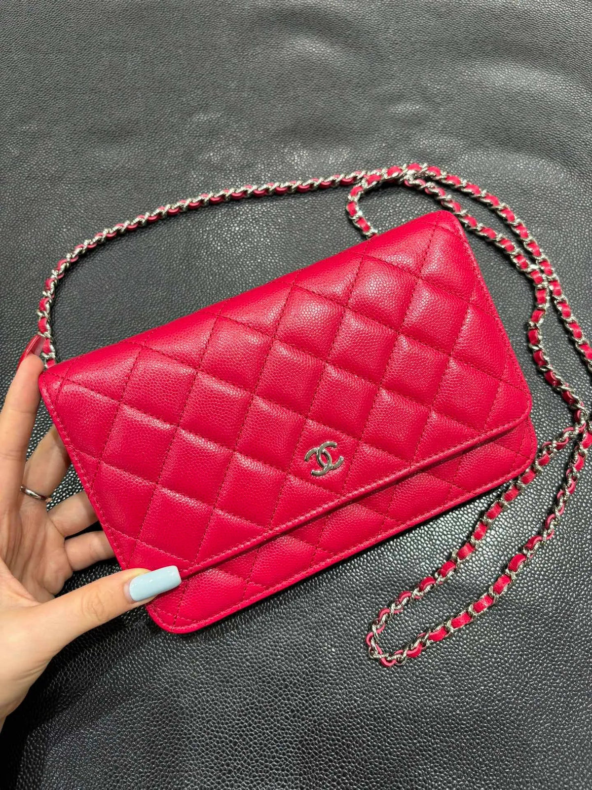 Ch@nel Classic Diamond-Quilted Caviar Leather Crossbody Bag 139915