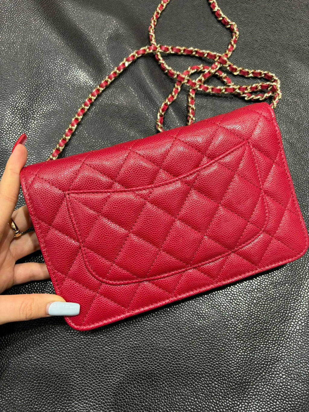 Ch@nel Classic Diamond-Quilted Caviar Leather Crossbody Bag 139916