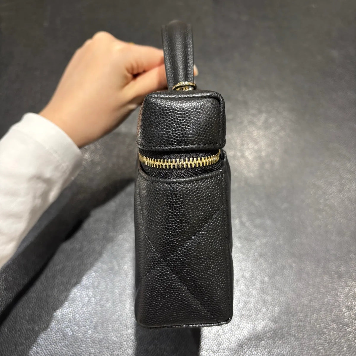 Ch@nel LP Grained Leather Lunchbox Crossbody Bag 139922