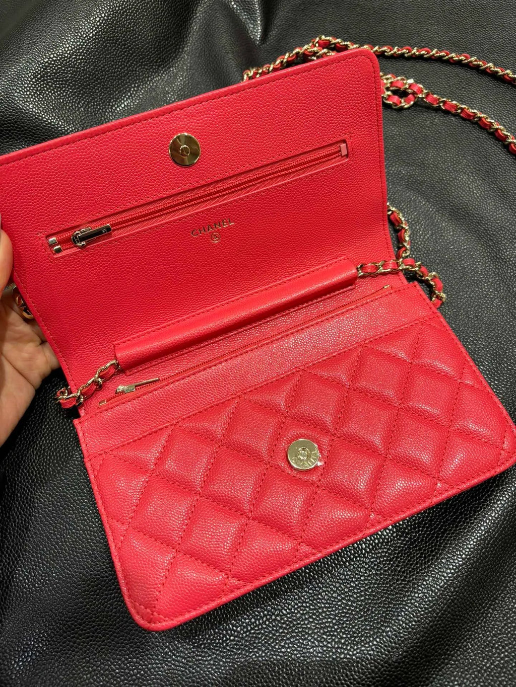 Ch@nel WOC Classic Quilted Caviar Crossbody Bag 139913
