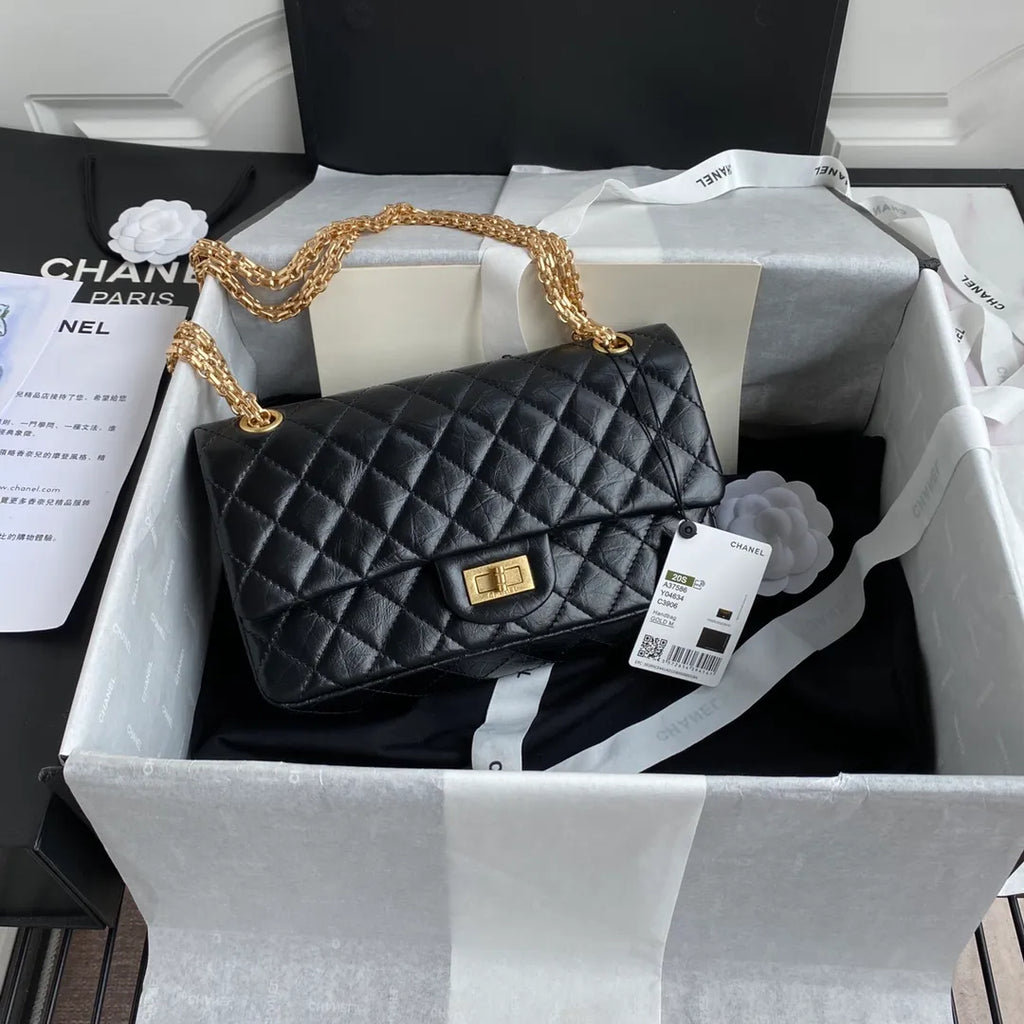 Chanel 2.55 Reissue Double Flap Shoulder Bag Calfskin Leather