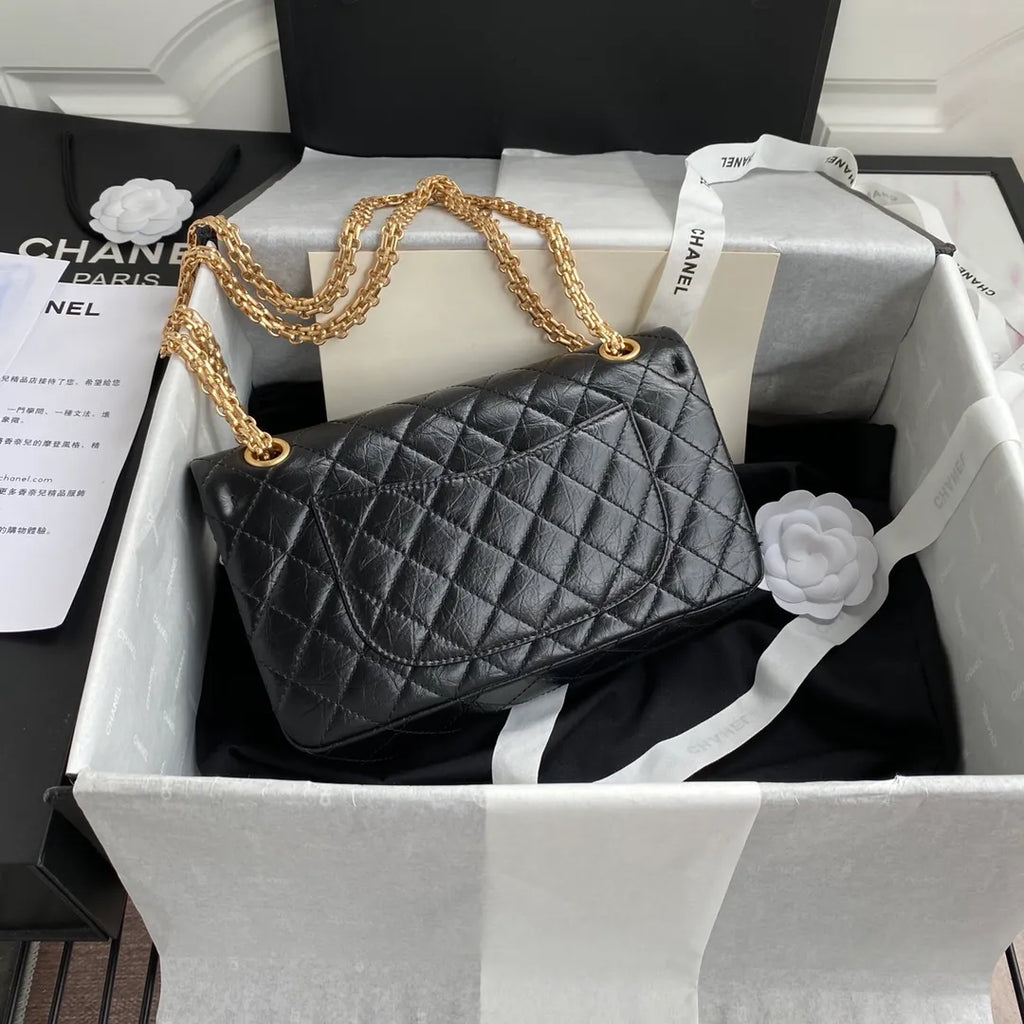 Chanel 2.55 Reissue Double Flap Shoulder Bag Calfskin Leather