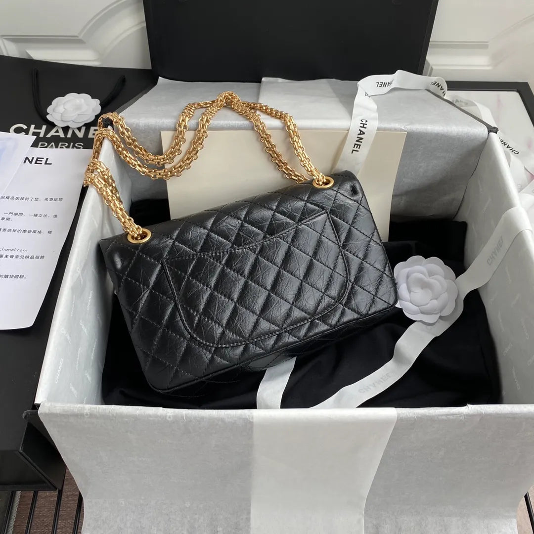 Chanel 2.55 Reissue Double Flap Shoulder Bag Calfskin Leather