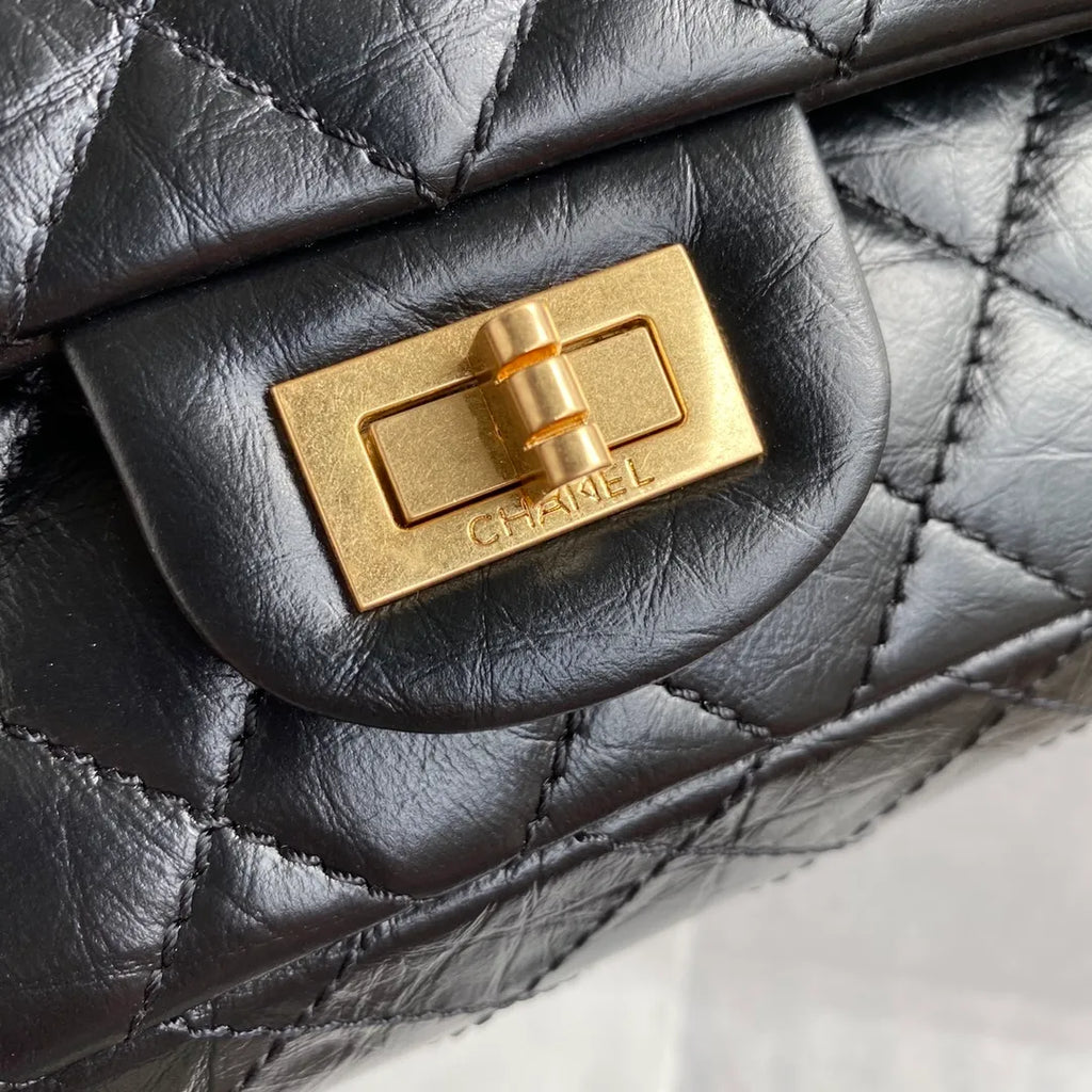Chanel 2.55 Reissue Double Flap Shoulder Bag Calfskin Leather