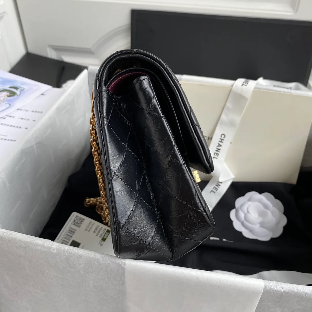 Chanel 2.55 Reissue Double Flap Shoulder Bag Calfskin Leather