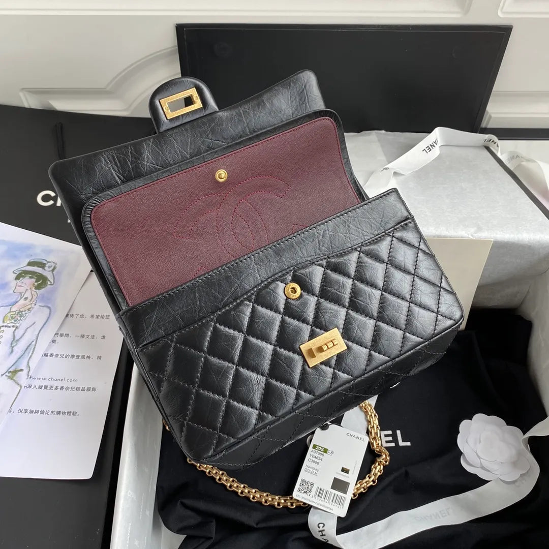 Chanel 2.55 Reissue Double Flap Shoulder Bag Calfskin Leather