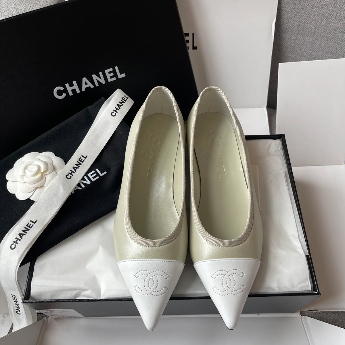 Chanel 2026Ss Women's Pointed-Toe Ballet Flats