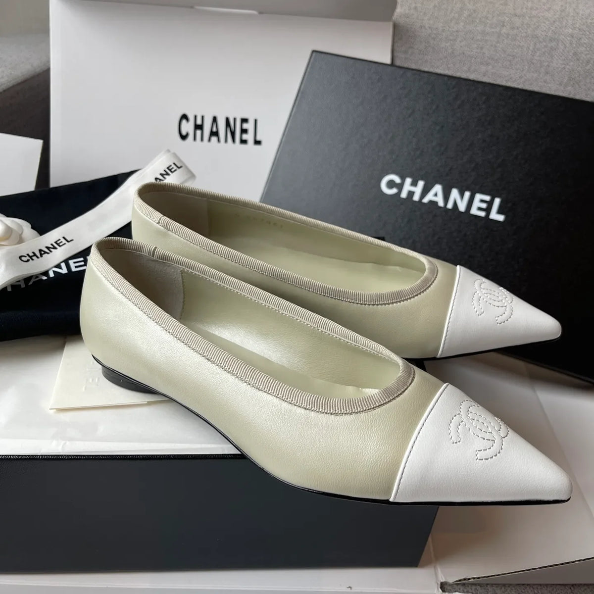 Chanel 2026Ss Women's Pointed-Toe Ballet Flats