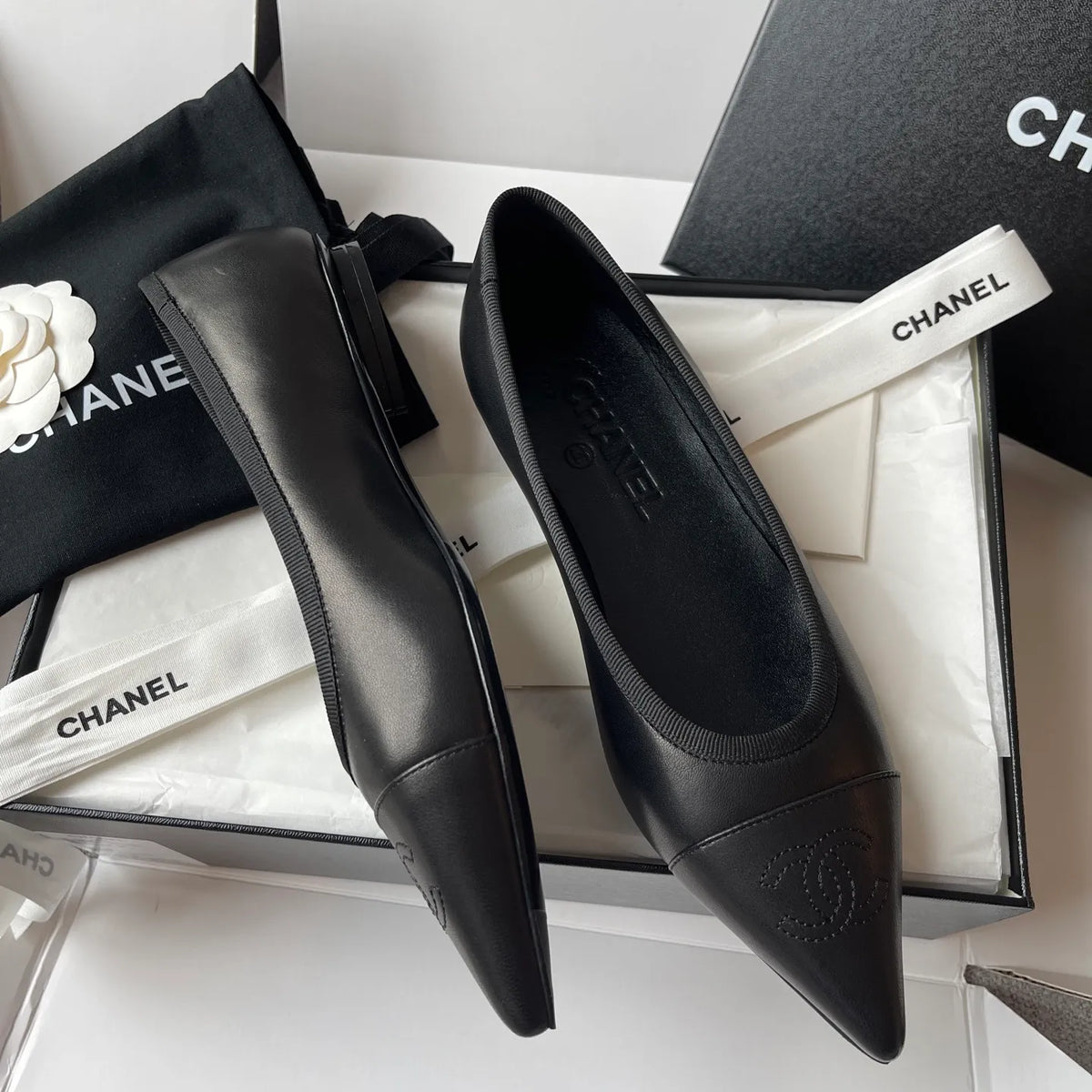 Chanel 2026SS Women's Pointed-Toe Ballet Flats