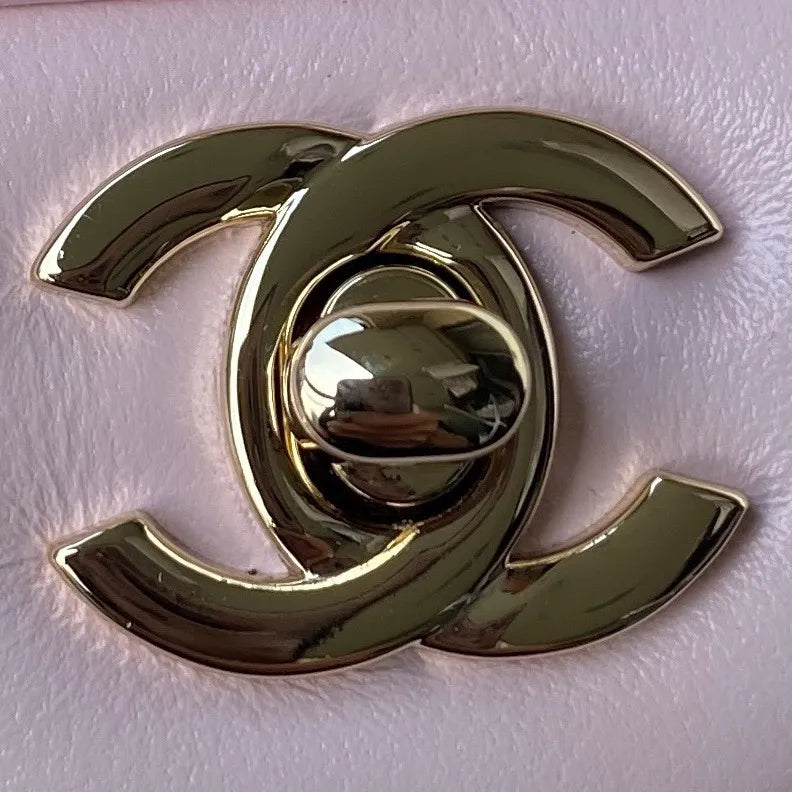 Chanel 21K Mini CF Handle Handbag Light Gold Lambskin AS2431